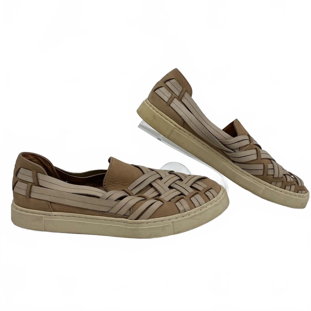 Frye Brown Beige Woven Loafers | Womens 7